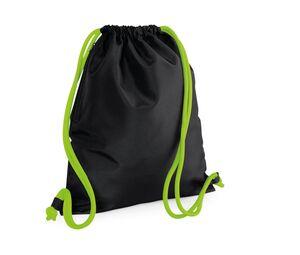 BAG BASE BG110 - Sac gym premium Black/ Lime Green