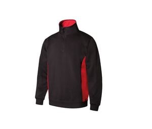 VELILLA V5704 - Two-tone zipped collar sweatshirt Black / Red