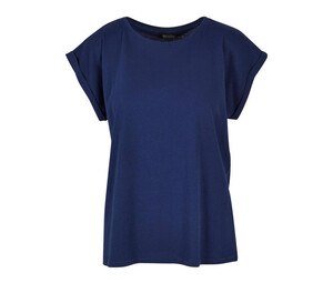 Build Your Brand BY021 - Ladies Extended Shoulder Tee Light Navy